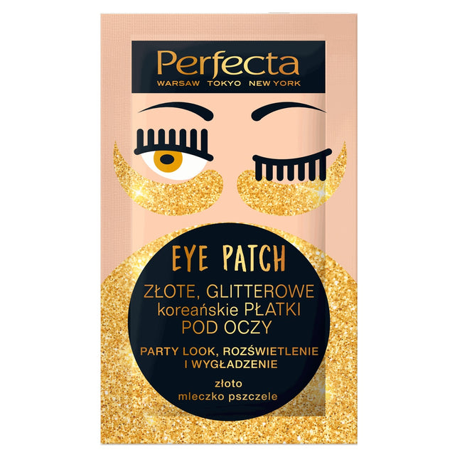Perfecta Eye Patch złote glitterowe koreańskie płatki pod oczy 2szt.