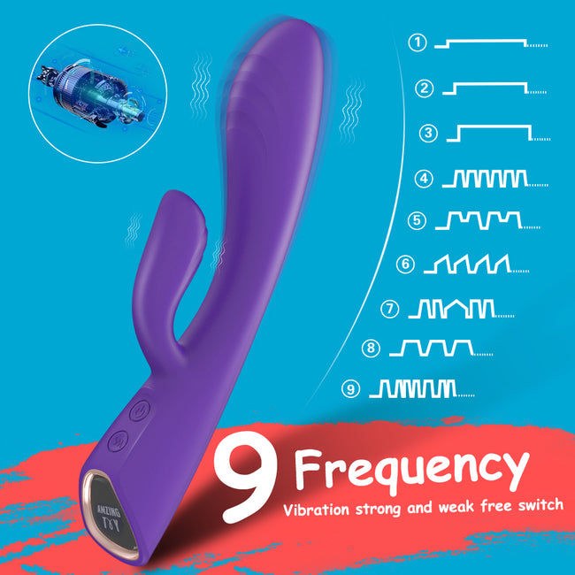 Amzing Toy Alivior podgrzewany wibrator typu króliczek z 9 trybami wibracji Violet