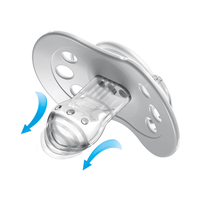 LOVI Smoczek silikonowy dynamiczny 0-3m Salt&Pepper 2szt