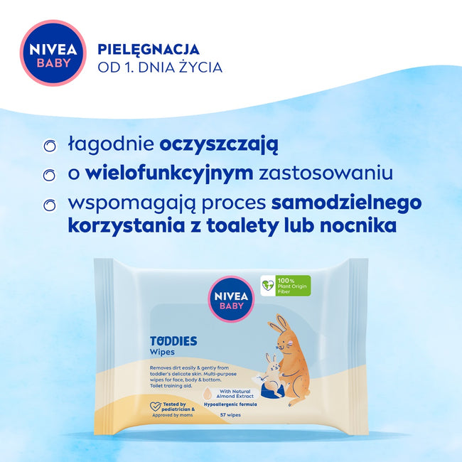 Nivea Baby Toddies chusteczki biodegradowalne 57szt