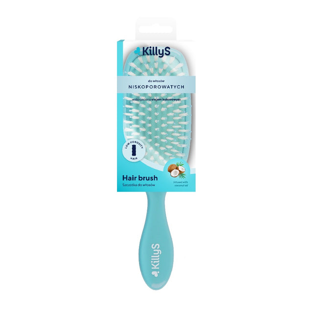 KillyS Hair Brush szczotka do włosów niskoporowatych wzbogacona olejem kokosowym Turkusowa
