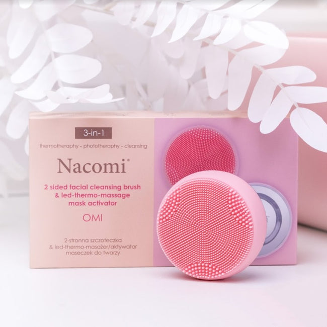 Nacomi Omi Facial Massager & Cleansing Brush 3-in-1 szczoteczka do twarzy Różowa