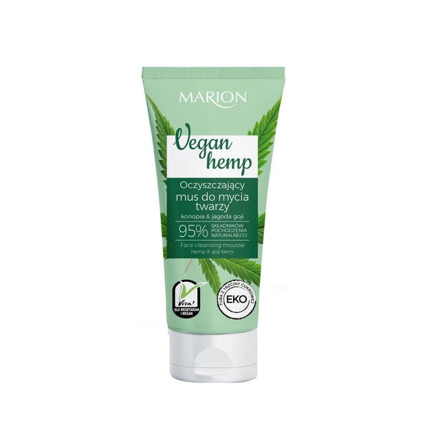 Marion Vegan Hemp oczyszczający mus do mycia twarzy Konopia&Jagoda Goji 150ml