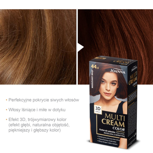 Joanna Multi Cream Color farba do włosów 44.5 Miedziany Brąz