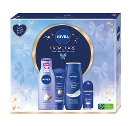Nivea Creme Care zestaw krem do rąk 100ml + żel pod prysznic 250ml + antyperspirant roll-on 50ml + wygładzające mleczko do ciała 250ml