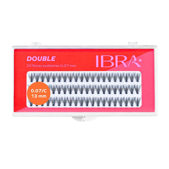 Ibra Kępki sztucznych rzęs Double Knot-Free 0.07 C-13mm 60szt.