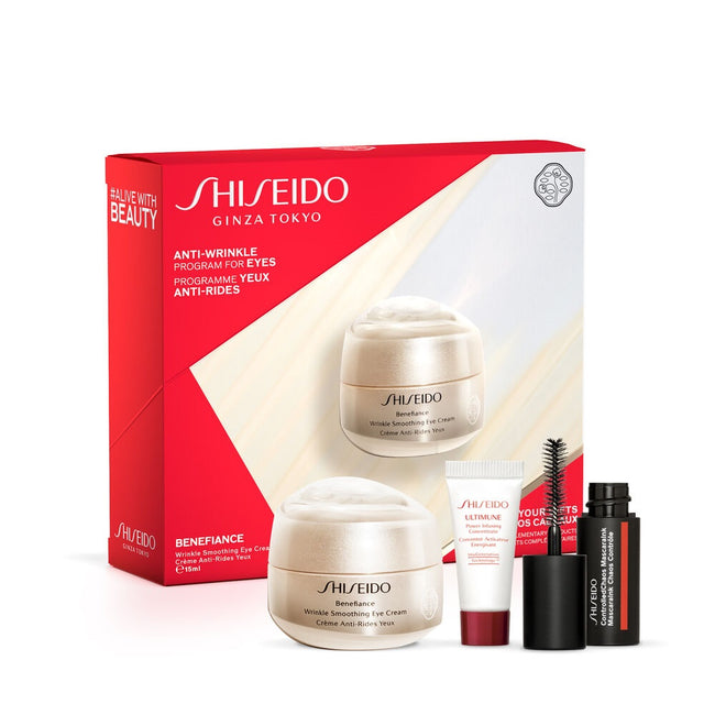 Shiseido Anti-Wrinkle Program For Eyes zestaw Benefiance Wrinkle Smoothing Eye Cream 15ml + Ultimune Power Infusing Concentrate 5ml + ControlledChaos MascaraInk 01 Black 4ml