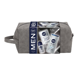 Nivea Men Silver Control zestaw żel pod prysznic 250ml + balsam po goleniu 100ml + antyperspirant roll-on 50ml + kosmetyczka
