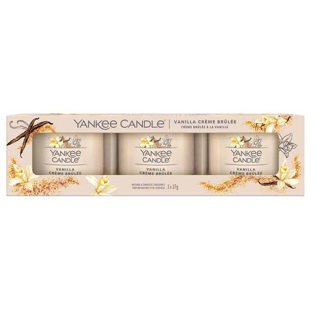 Yankee Candle Vanilla Creme Brulee zestaw mini świec zapachowych 3x37g