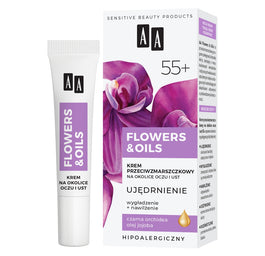 AA Flowers&Oils 55+ Ujędrnienie krem przeciwzmarszczkowy na okolice oczu i ust 15ml