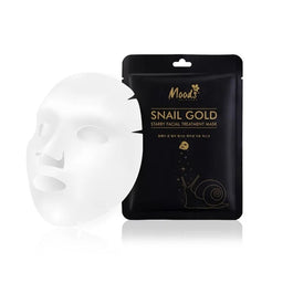 Moods Snail Gold Starry Facial Treatment Mask maska w płachcie ze śluzem ślimaka i drobinkami złota 38ml