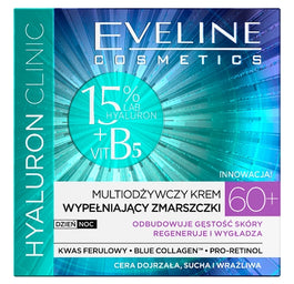 Eveline Cosmetics Hyaluron Clinic 60+ multiodżywczy krem wypełniający zmarszczki na dzień i na noc 50ml