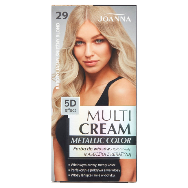 Joanna Multi Cream Metallic Color farba do włosów 29 Bardzo Jasny Śnieżny Blond