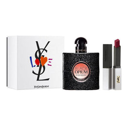 Yves Saint Laurent Black Opium Pour Femme zestaw woda perfumowana spray 50ml + Rouge Pur Couture The Slim Sheer Matte matowa pomadka do ust 107 2g