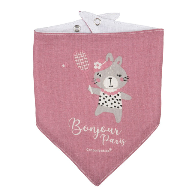 Canpol Babies Śliniak muślinowy Bonjour Paris Pink 2szt.