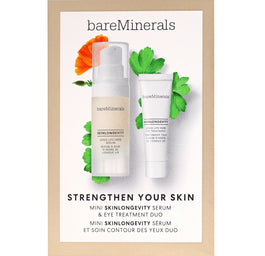 bareMinerals Strengthen Your Skin Mini Skinlongevity Serum & Eye Treatment Duo zestaw ziołowy krem pod oczy 5g + ziołowe serum do twarzy 15ml