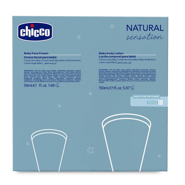 Chicco Natural Sensation Sweet Time zestaw balsam do ciała 150ml + krem do twarzy 50ml