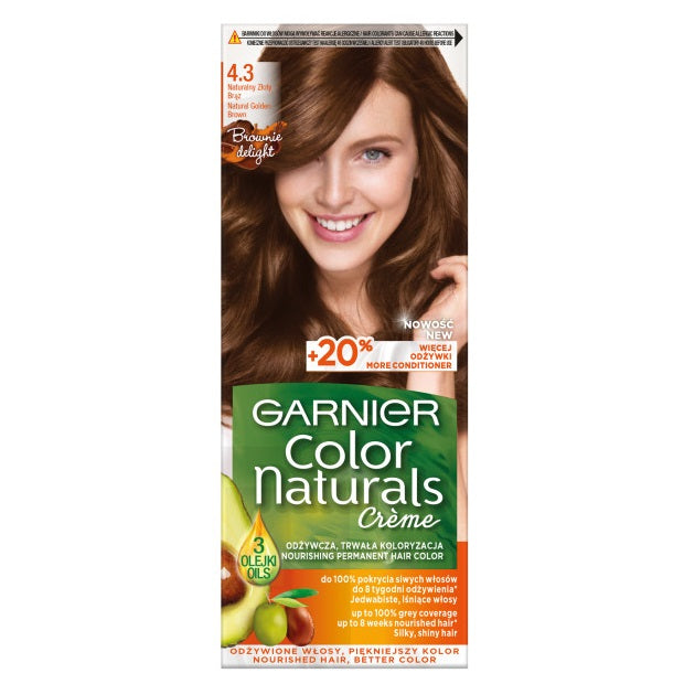 Garnier Color Naturals Creme krem koloryzujący do włosów 4.3 Naturalny Złoty Brąz