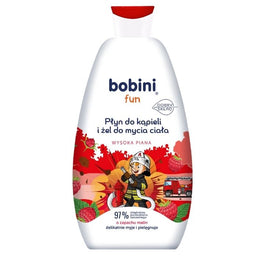 Bobini Fun płyn do kąpieli i żel do mycia ciała o zapachu malin 500ml