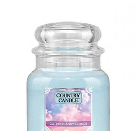 Country Candle Średnia świeca zapachowa z dwoma knotami Cotton Candy Clouds 453g