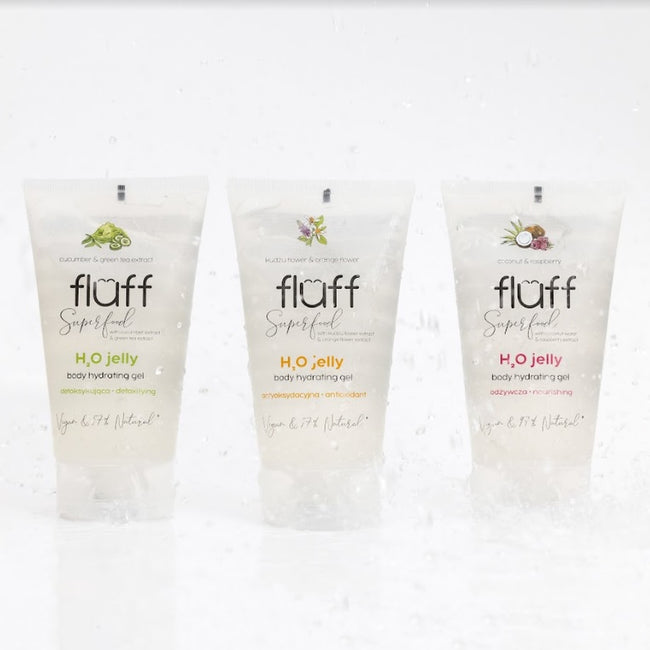 Fluff H2O Jelly Body Hydrating Gel ujędrniająca woda żelowa Kwiat Kudzu i Kwiat Pomarańczy 150ml