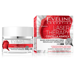 Eveline Cosmetics Laser Therapy Centella Asiatica 50+ silnie odbudowujący krem redukujący zmarszczki na dzień i na noc 50ml