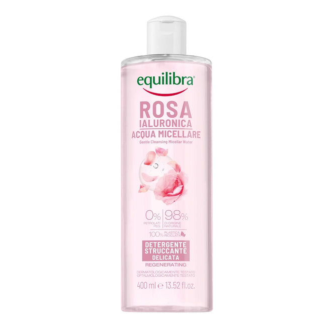 Equilibra Rosa Gentle Cleansing Micellar Water delikatnie oczyszczająca różana woda micelarna z kwasem hialuronowym 400ml