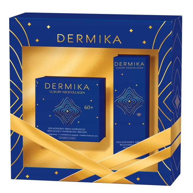 Dermika Luxury Neocollagen zestaw kolagenowy krem naprawczy 50ml + kolagenowy krem regenerujący pod oczy 15ml