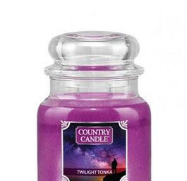 Country Candle Średnia świeca zapachowa z dwoma knotami Twilight Tonka 453g