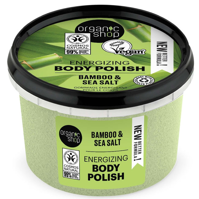 Organic Shop Energizing Body Polish orzeźwiająca pasta do ciała Bamboo & Sea Salt 250ml