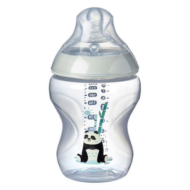 Tommee Tippee Closer To Nature butelka do karmienia ze smoczkiem silikonowym 0m+ Panda 260ml