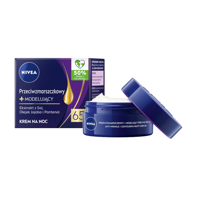 Nivea Beauty Care zestaw kojący płyn micelarny 200ml + przeciwzmarszczkowy krem na dzień SPF30 50ml + przeciwzmarszczkowy krem na noc 65+ 50ml