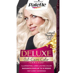 Palette Deluxe Oil-Care Color farba do włosów trwale koloryzująca z mikroolejkami 11-11 Ultra Tytanowy Blond