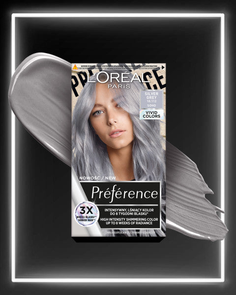 L'Oreal Paris Preference Vivid Colors trwała farba do włosów 10.112 Silver Grey