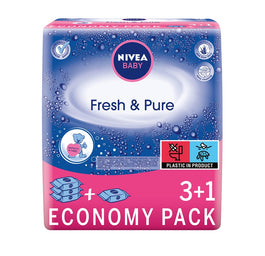 Nivea Baby Fresh & Pure chusteczki nawilżane dla dzieci i niemowląt 4x63szt.