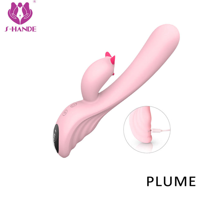 S-HANDE Plume wibrator typu króliczek z 9 trybami wibracji Light Pink