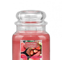 Country Candle Średnia świeca zapachowa z dwoma knotami Strawberry Watermelon 453g