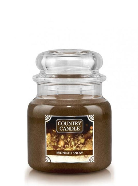 Country Candle Średnia świeca zapachowa z dwoma knotami Midnight Snow 453g