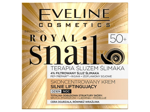 Eveline Cosmetics Royal Snail 50+ skoncentrowany krem silnie liftingujący na dzień i na noc 50ml