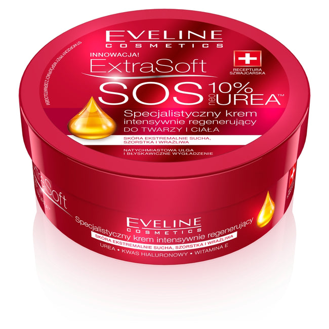 Eveline Cosmetics Extra Soft SOS specjalistyczny krem intensywnie regenerujący do twarzy i ciała 10% Urea 175ml
