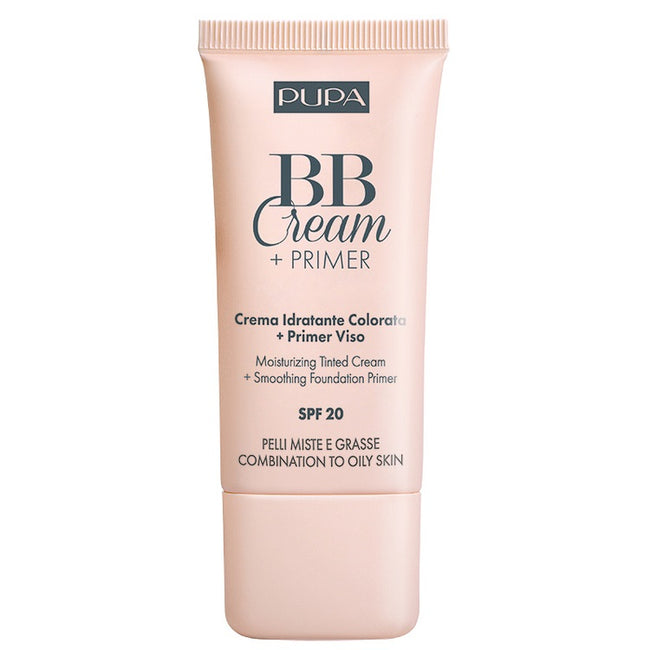 Pupa Milano BB Cream + Primer Combination To Oily Skin SPF20 krem BB i baza pod makijaż do cery tłustej i mieszanej 001 Nude 30ml