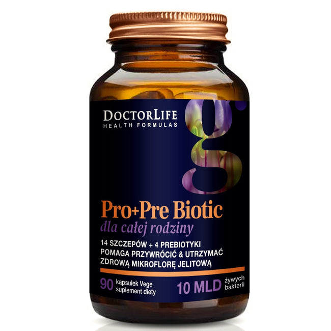 Doctor Life Pro+Pre Biotic suplement diety dla całej rodziny 90 kapsułek