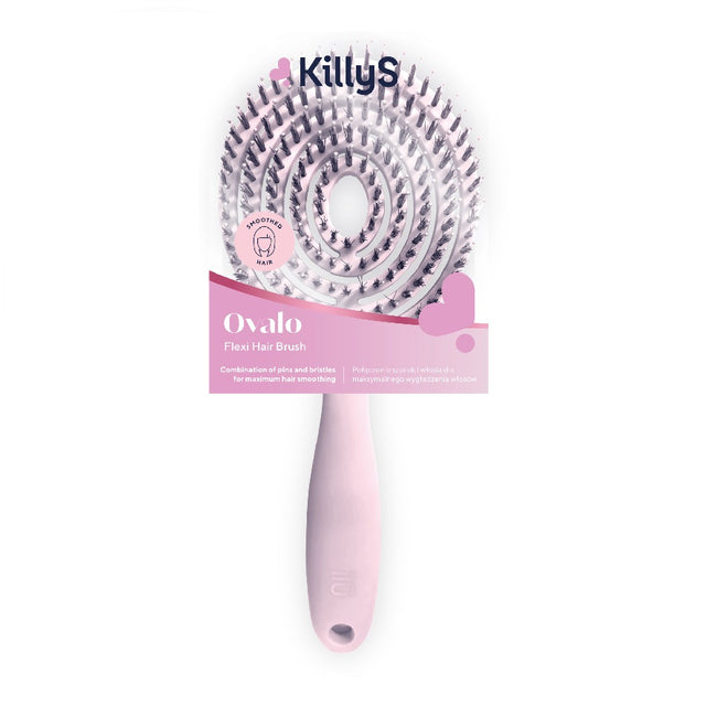 KillyS Ovalo Flexi Hair Brush owalna szczotka do włosów Pudrowy Róż