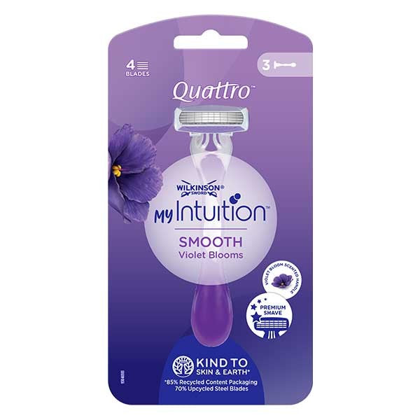Wilkinson My Intuition Quattro Smooth Violet Bloom jednorazowe maszynki do golenia dla kobiet 3szt