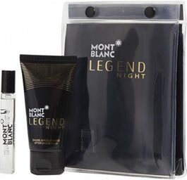 Mont Blanc Legend Night zestaw miniatura wody perfumowanej spray 7.5ml + balsam po goleniu 50ml + kosmetyczka