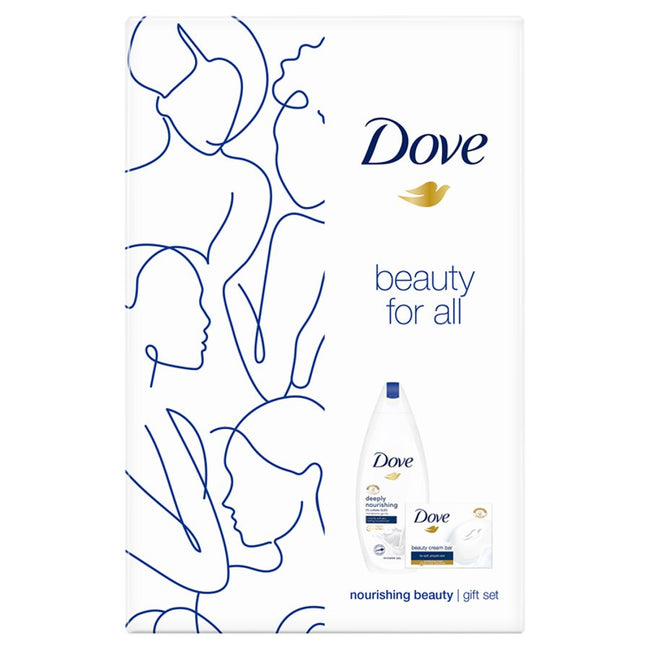 Dove Nourishing Beauty zestaw żel pod prysznic Deeply Nourishing 250ml + mydło w kostce Beauty Cream 100g