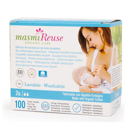 Masmi Reuse Organic Care wkładki laktacyjne wielorazowe z bawełny organicznej 2szt