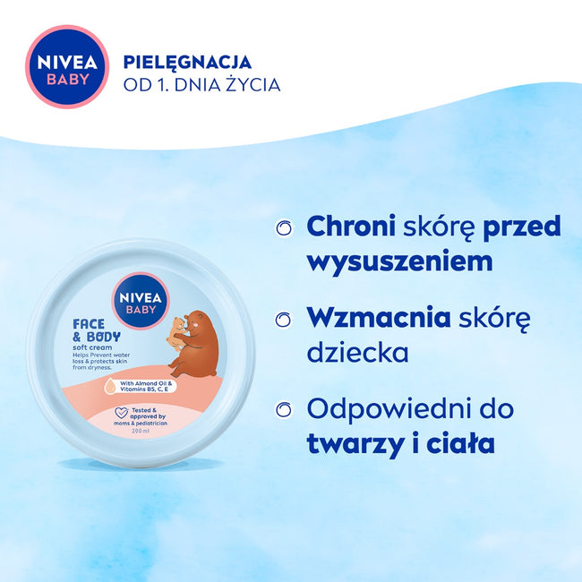 Nivea Baby krem pielęgnacyjny do twarzy i ciała 200ml