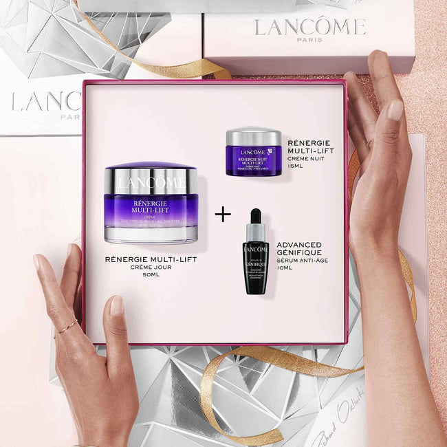 Lancome Skincare Gift Set zestaw Renergie Multi-Lift Cream 50ml + Renergie Nuit Multi-Lift Night Cream 15ml + Advanced Genifique Youth Activating Concentrate 10ml
