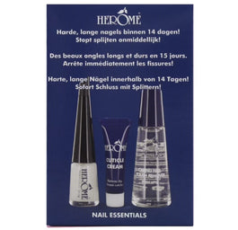 Herome Nail Essentials zestaw zmywacz do paznokci 10ml + utwardzacz 4ml + krem do skórek 3ml